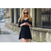 TE8684HSYZ Europe fashion sexy v-neck simple long sleeve dress