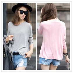 TE2150ALFS Fashion pure color long sleeve t-shirt