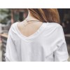 TE2151ALFS Fashion casual pure white pullover t-shirt