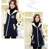 TE2567YZFZ Winter stars sleeve wool lining maternity coat with cap