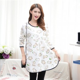 TE2569YZFZ Cute cartoon print casual nursing dress