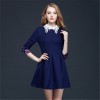 TE2618NS Sweet embroidery collar puff sleeve slim waist dress