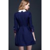 TE2618NS Sweet embroidery collar puff sleeve slim waist dress