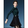 TE2729AMN New style checks splicing temperament A-line dress