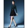 TE2729AMN New style checks splicing temperament A-line dress