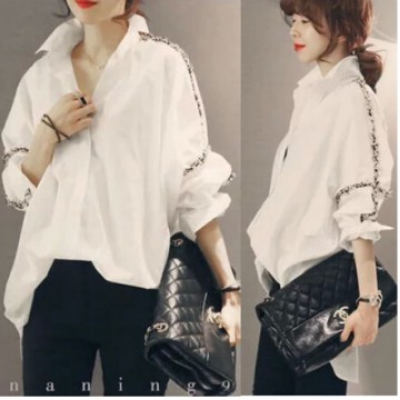 TE3366XLZ Japanese fashion vintage batwing sleeve loose blouse