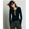 TE3898NX Lacing breast sexy long sleeve t-shirt