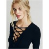 TE3898NX Lacing breast sexy long sleeve t-shirt