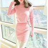 TE5001YYM Turtleneck tight hip long sleeve knitting dress