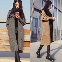 TE9653ATSS  New style fashion long knitting cardigan coat