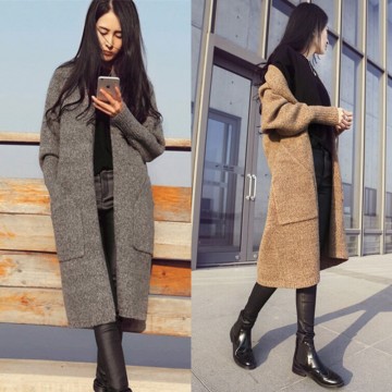 TE9653ATSS New style fashion long knitting cardigan coat