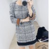 TE6303YZS Thicken woolen color matching checks dress