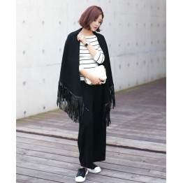 TE6312YZS Europe fashion triangle wool tassel multipurpose shawl