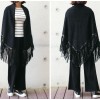 TE6312YZS Europe fashion triangle wool tassel multipurpose shawl