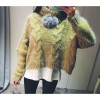 TE6317MDS Fashion twist pattern warm cony hair pullover sweater