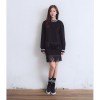 TE6318YZS Letters print pu tassel sweatshirt with tassel skirt