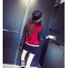 TE6333MN PU splicing sleeve woolen baseball jacket