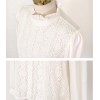 TE6365SOLO Thicken chiffon long sleeve lace splicing shirt