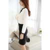 TE6601SOLO Elegant thicken wool knot lace backing shirt