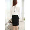 TE6601SOLO Elegant thicken wool knot lace backing shirt