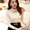 TE6626SOLO Thicken wool flouncing collar slim joker lace shirt