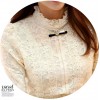 TE6626SOLO Thicken wool flouncing collar slim joker lace shirt