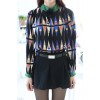 TE6631SOLO Korean fashion thicken wool print long sleeve shirt