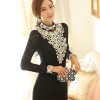 TE6635SOLO Thicken stereoscopic embroidery relieve lace backing shirt