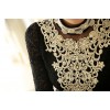 TE6635SOLO Thicken stereoscopic embroidery relieve lace backing shirt