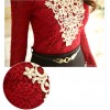 TE6635SOLO Thicken stereoscopic embroidery relieve lace backing shirt