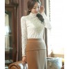 TE6635SOLO Thicken stereoscopic embroidery relieve lace backing shirt