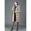 TE6669YYM Winter simple classic racoon dog hair collar down long coat with cap