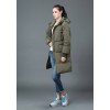 TE6670YYM Winter casual pure color down long coat with cap