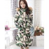 TE6671YYM Korean style fur collar down long coat with cap