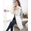 TE6671YYM Korean style fur collar down long coat with cap