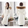 TE6671YYM Korean style fur collar down long coat with cap