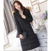 TE6671YYM Korean style fur collar down long coat with cap