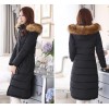 TE6671YYM Korean style fur collar down long coat with cap