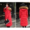 TE6671YYM Korean style fur collar down long coat with cap