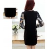 TE6936JMFS Korean fashion print sleeve splicing wool lining dress