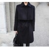 TE7895XHHB Korean fashion slim temperament lacing waist long coat