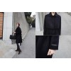 TE7895XHHB Korean fashion slim temperament lacing waist long coat