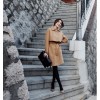 TE7895XHHB Korean fashion slim temperament lacing waist long coat