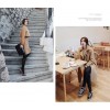 TE7895XHHB Korean fashion slim temperament lacing waist long coat