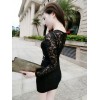 TE8002HYG Sexy grenadine waist lace splicing tight hip dress