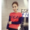 TE8250BLFS New style color matching letters pullover knitting tops