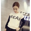 TE8250BLFS New style color matching letters pullover knitting tops