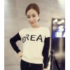 TE8250BLFS New style color matching letters pullover knitting tops