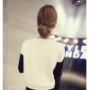 TE8250BLFS New style color matching letters pullover knitting tops