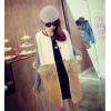 TE8252BLFS Winter fashion knitting sleeve splicing berber fleece coat